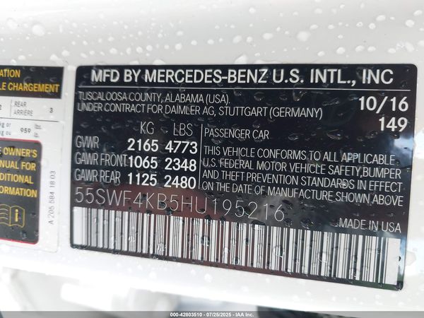 2017 MERCEDES-BENZ C 300