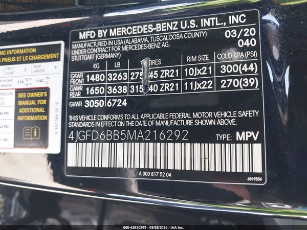 2021 MERCEDES-BENZ AMG GLE 53 COUPE 4MATIC