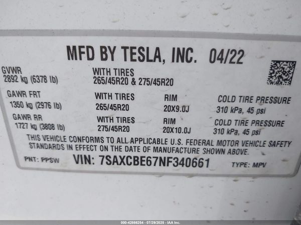 2022 TESLA MODEL X