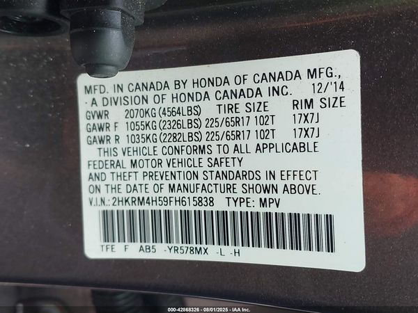 2015 HONDA CR-V EX