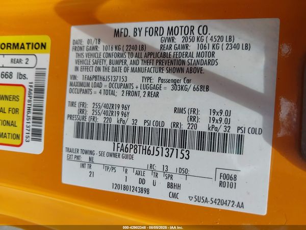 2018 FORD MUSTANG ECOBOOST