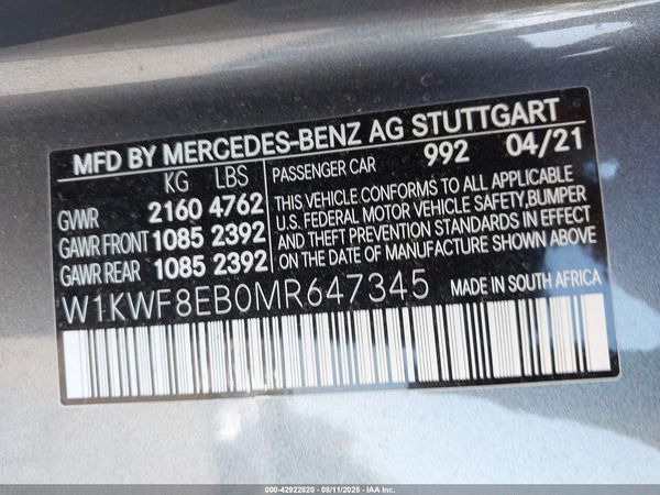 2021 MERCEDES-BENZ C 300 4MATIC