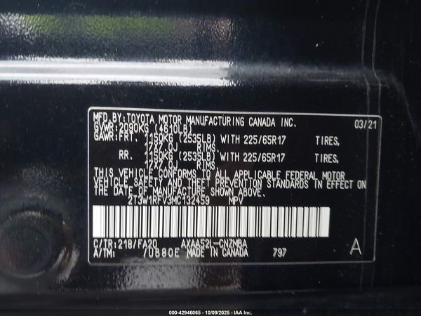 2021 TOYOTA RAV4 XLE