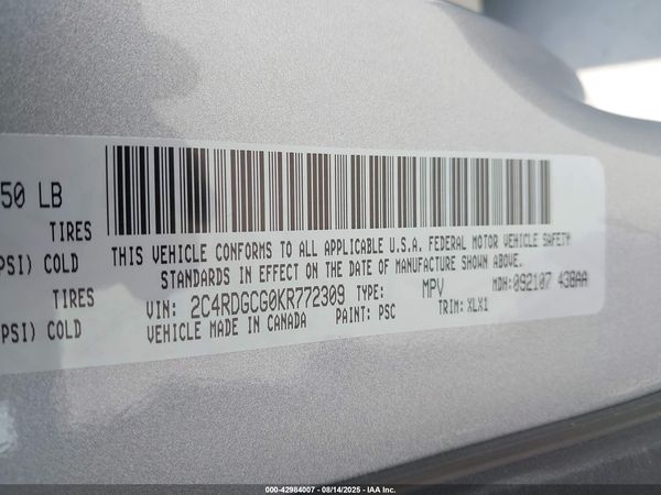 2019 DODGE GRAND CARAVAN SXT — I9