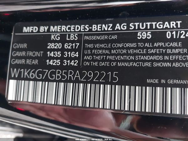 2024 MERCEDES-BENZ S 580 4MATIC