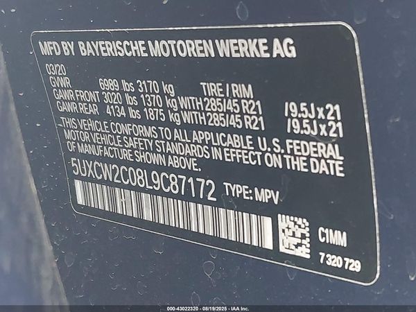2020 BMW X7 XDRIVE40I