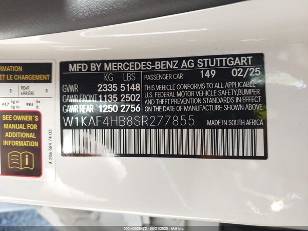 2025 MERCEDES-BENZ C 300 C300 4MATIC