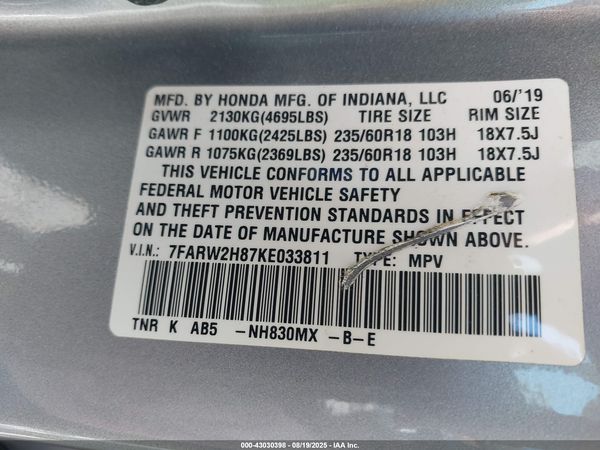 2019 HONDA CR-V EX-L