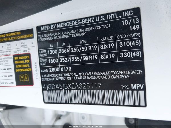2014 MERCEDES-BENZ ML 350 ML350