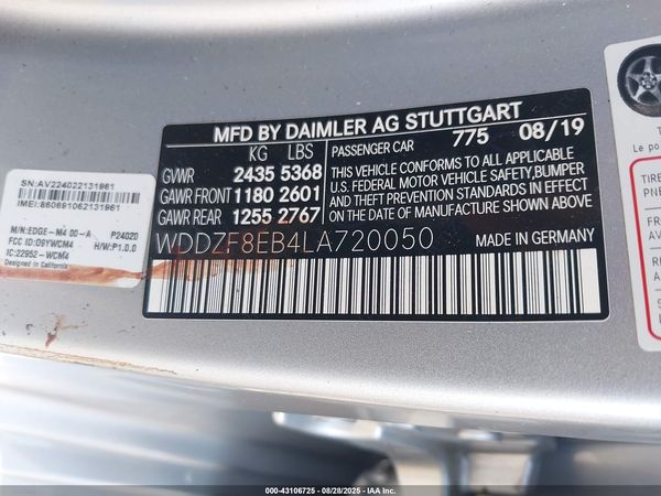 2020 MERCEDES-BENZ E 350 4MATIC