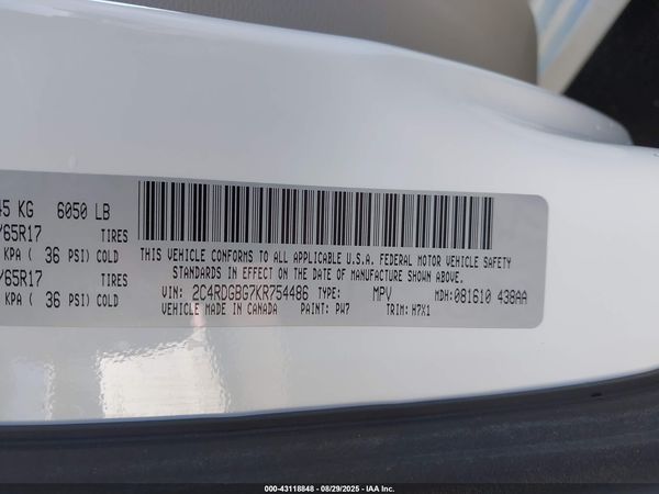 2019 DODGE GRAND CARAVAN SE — I9