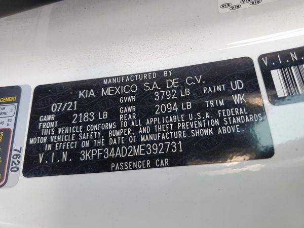 2021 KIA FORTE GT Line