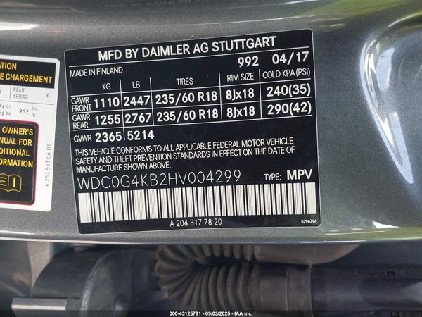 2017 MERCEDES-BENZ GLC 300 4MATIC