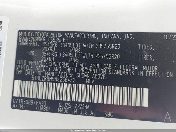 2022 TOYOTA HIGHLANDER XSE
