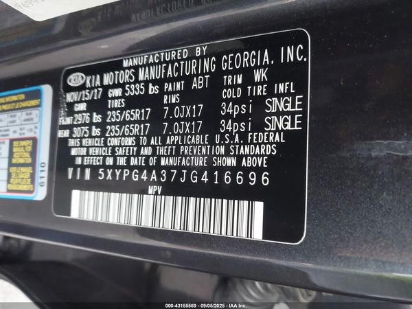 2018 KIA SORENTO 2.4L LX