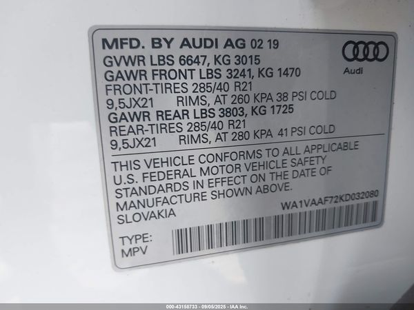 2019 AUDI Q7 55 PREMIUM