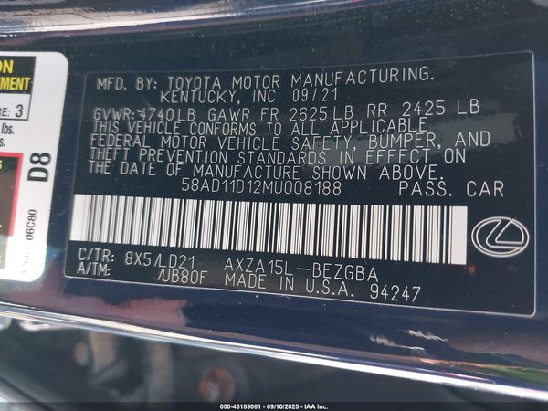 2021 LEXUS ES 250 350 Premium