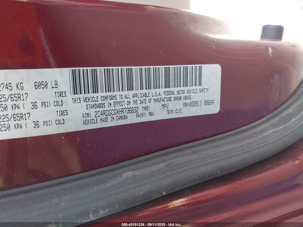 2017 DODGE GRAND CARAVAN SXT — I9
