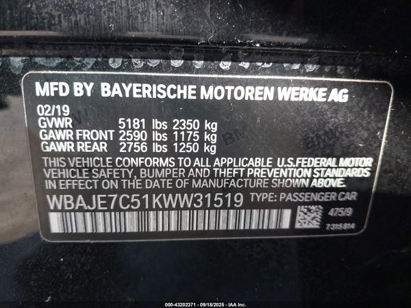 2019 BMW 540I XDRIVE