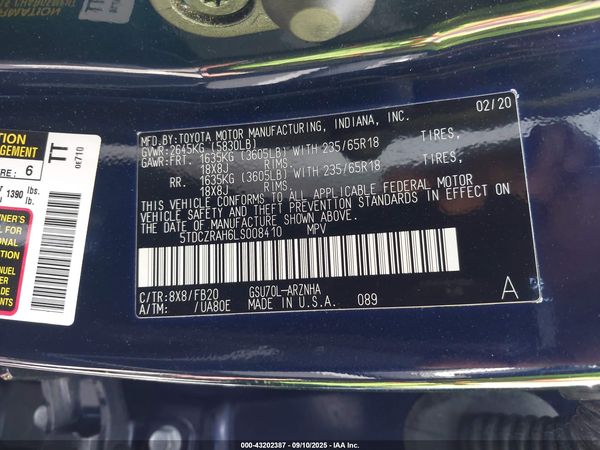 2020 TOYOTA HIGHLANDER L — I9