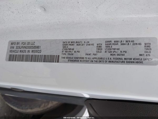 2025 RAM PROMASTER 1500