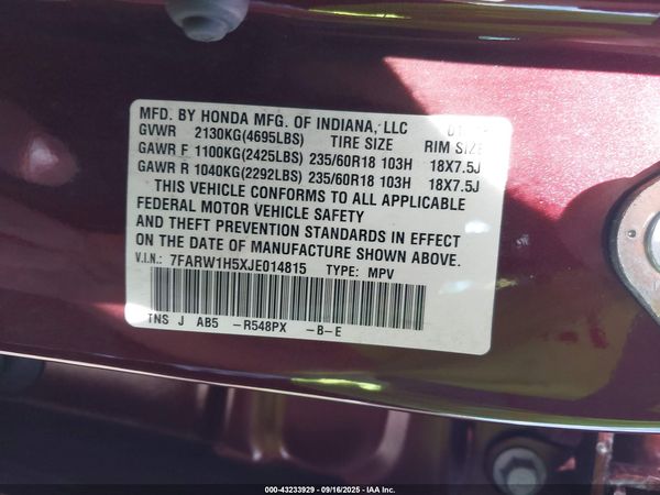 2018 HONDA CR-V EX