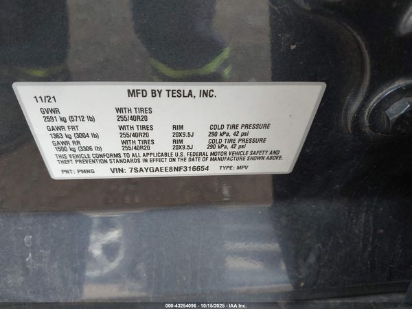 2022 TESLA MODEL Y