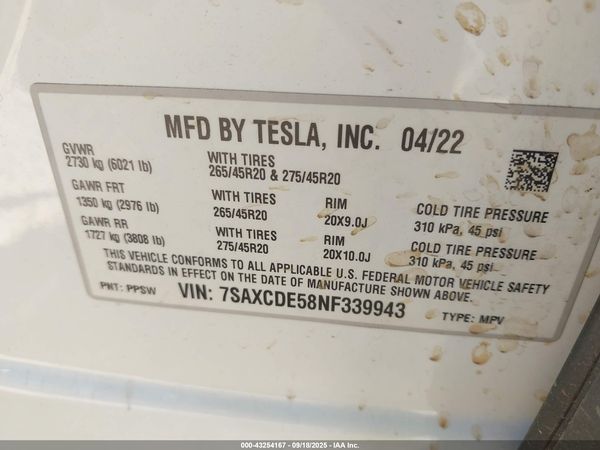 2022 TESLA MODEL X