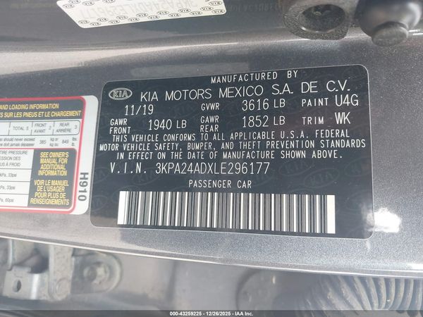 2020 KIA RIO S