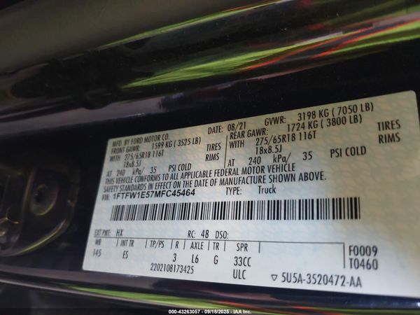 2021 FORD F-150 LARIAT