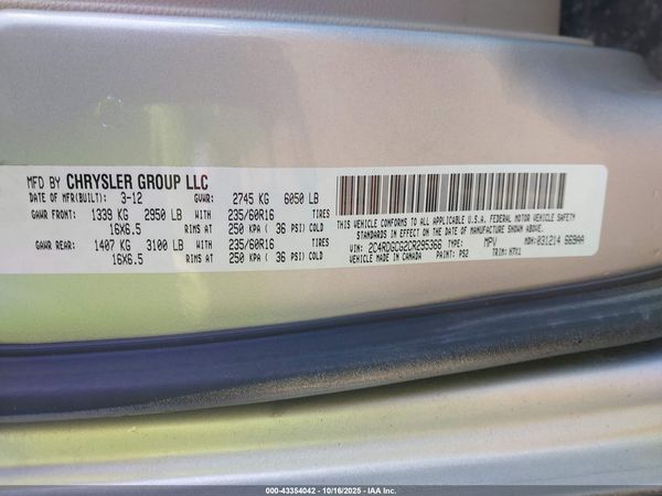 2012 DODGE GRAND CARAVAN SXT