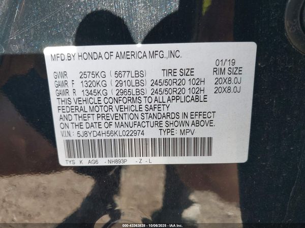 2019 ACURA MDX TECH PKG