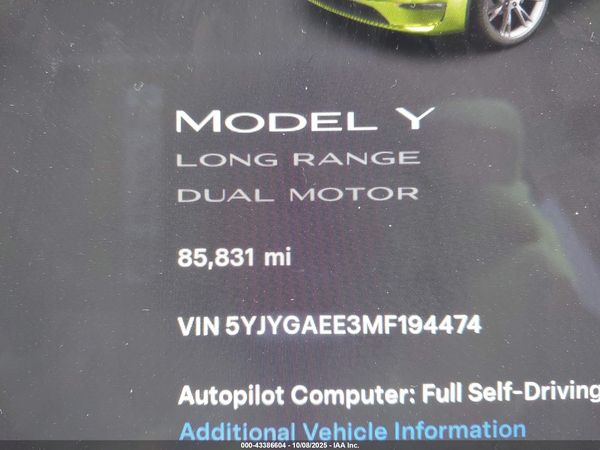 2021 TESLA MODEL Y