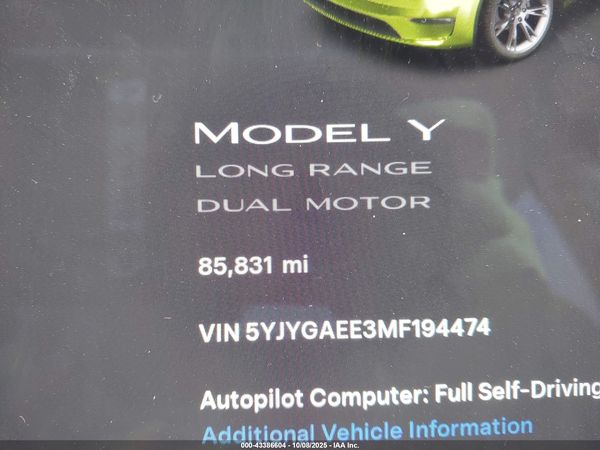 2021 TESLA MODEL Y