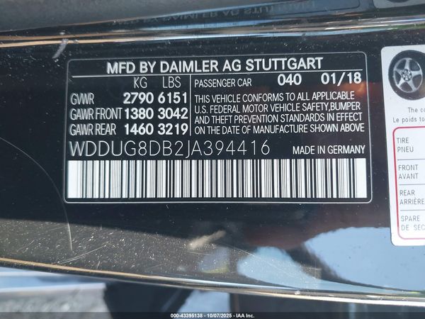 2018 MERCEDES-BENZ S 560 S560