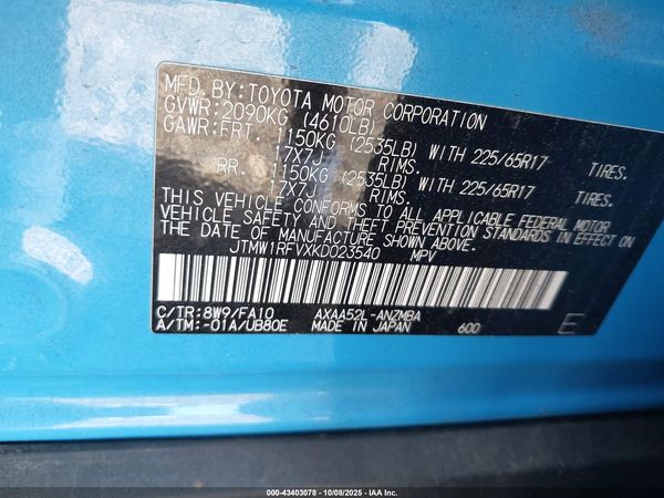 2019 TOYOTA RAV4 XLE