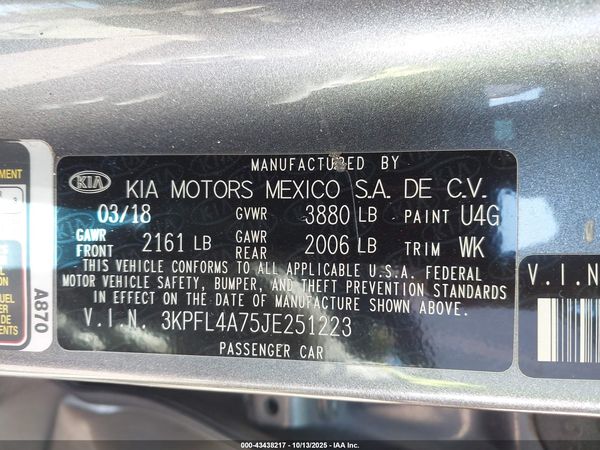 2018 KIA FORTE S
