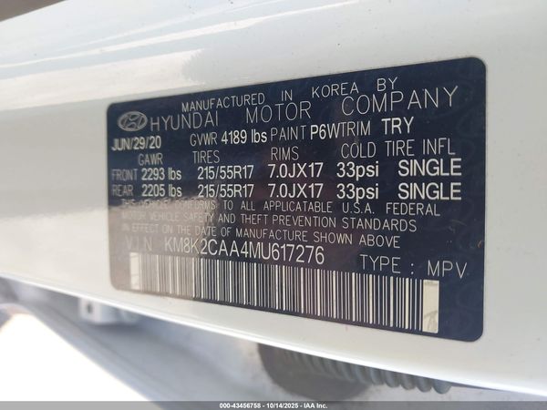2021 HYUNDAI KONA SEL