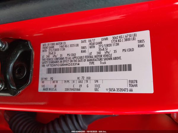 2017 FORD F-150 XLT