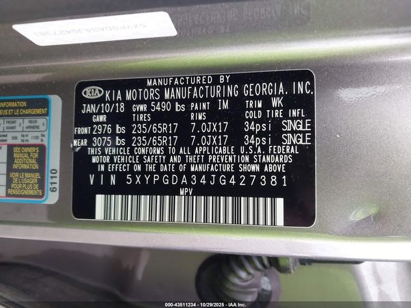 2018 KIA SORENTO 2.4L LX