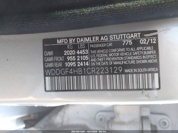 2012 MERCEDES-BENZ C 250 LUXURY/SPORT