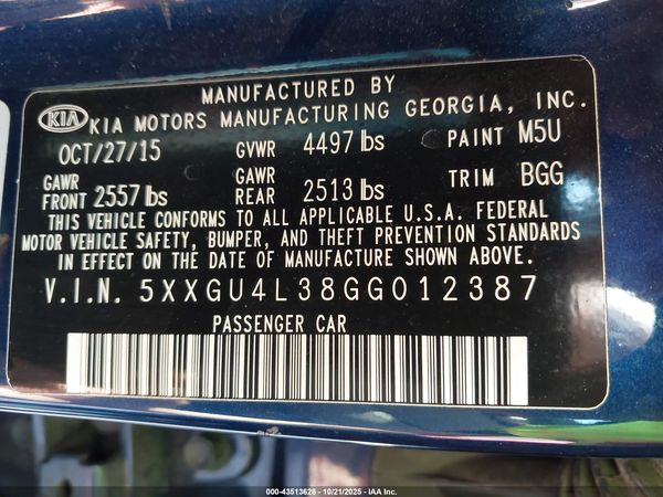 2016 KIA OPTIMA EX
