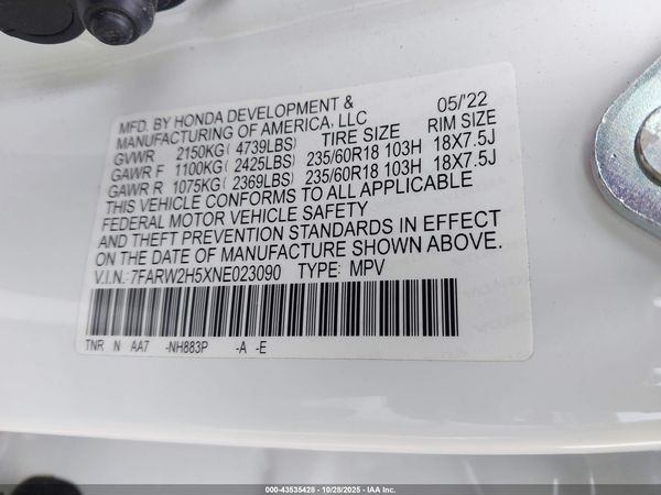 2022 HONDA CR-V AWD EX