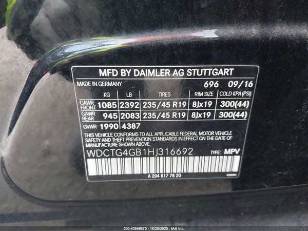 2017 MERCEDES-BENZ GLA 250 4MATIC