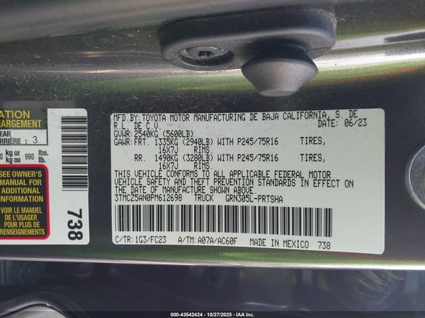 2023 TOYOTA TACOMA SR5 V6