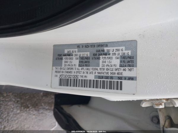 2016 MAZDA CX-9 GRAND TOURING