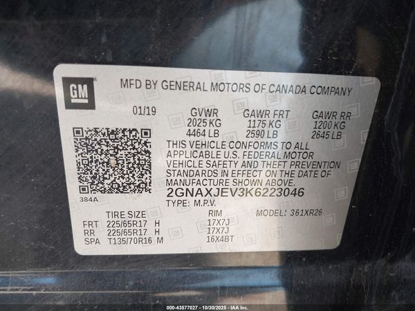 2019 CHEVROLET EQUINOX LT — I9