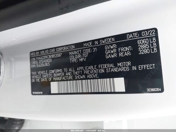 2022 VOLVO XC90 T6 MOMENTUM 7 PASSENGER