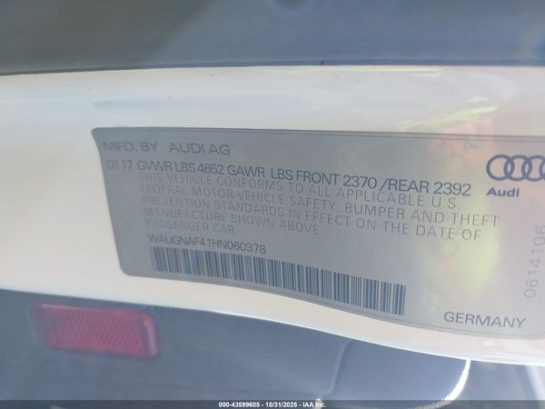 2017 AUDI A4 2.0T PREMIUM