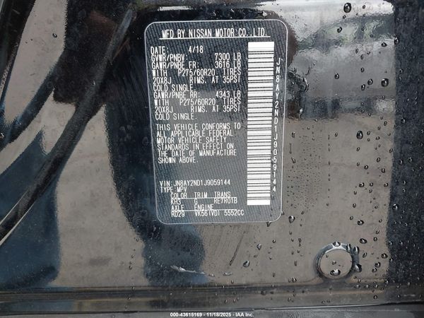 2018 NISSAN ARMADA PLATINUM